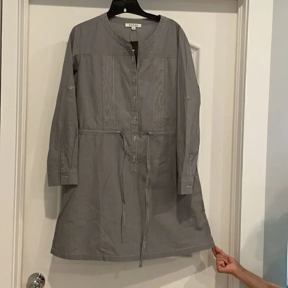 RUE58 GREY AND WHITE SHIRTDRESS. NEW - Picture 7 of 14